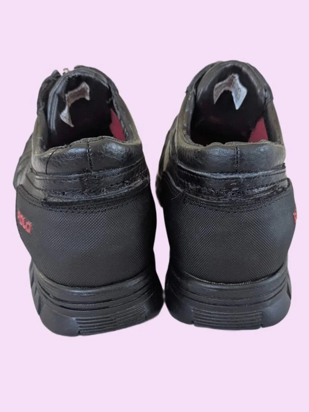 Polo Ralph Lauren Black Leather Men's Kewzip Zip - Size 9.5